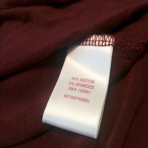 Maroon Short Sleeve Lattice-Cut Front and Back Tee - Picture 4 of 4